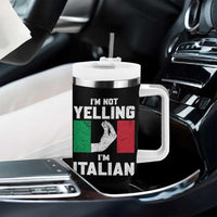 Funny Italian Tumbler With Handle Im Not Yelling Im Italian Italy Flag - Wonder Print Shop