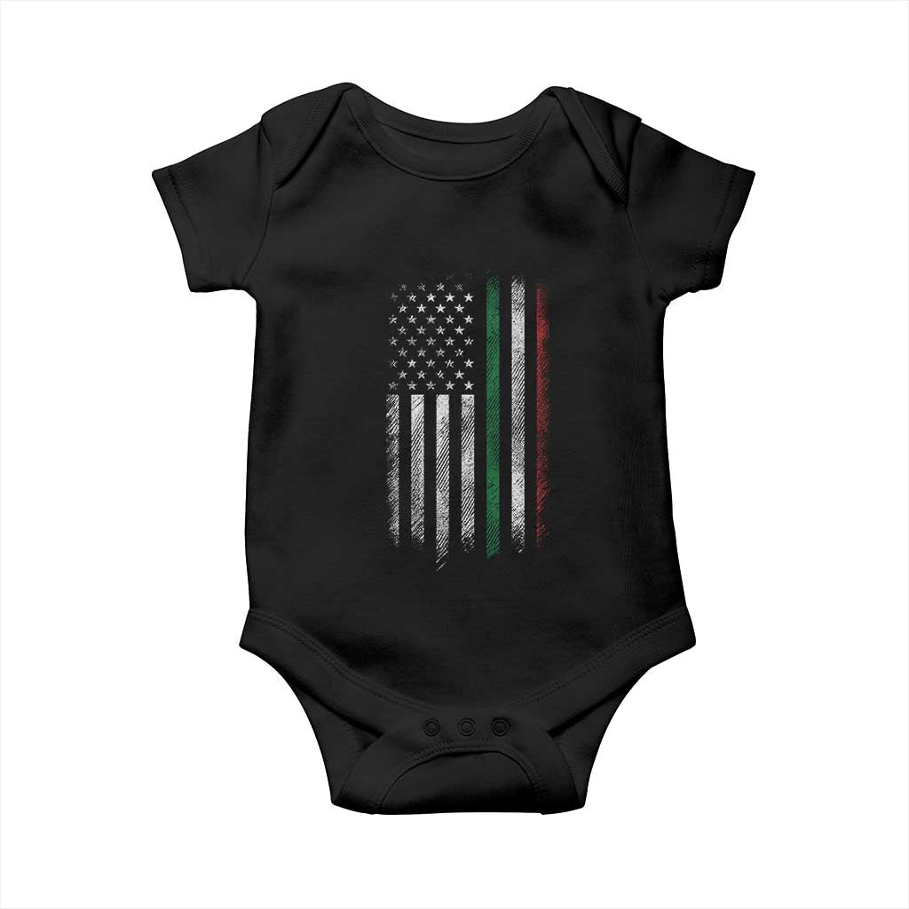 Italian American Flag Baby Onesie Retro Italy Flag Italian Family - Wonder Print Shop