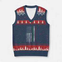 Italian American Flag V-Neck Knit Sweater Vest Retro Italy Flag Italian Family - Wonder Print Shop