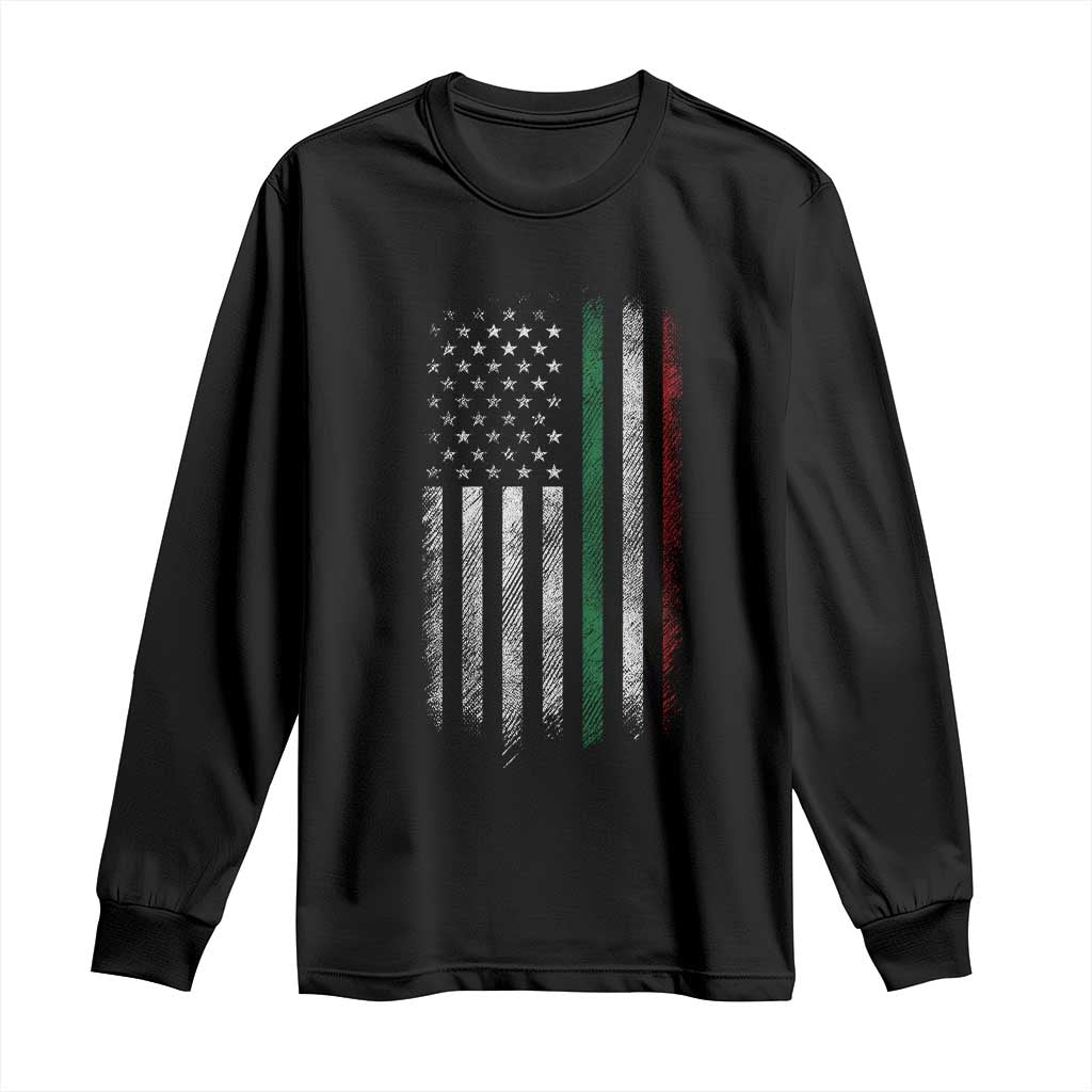 Italian American Flag Long Sleeve Shirt Retro Italy Flag Italian Family - Wonder Print Shop