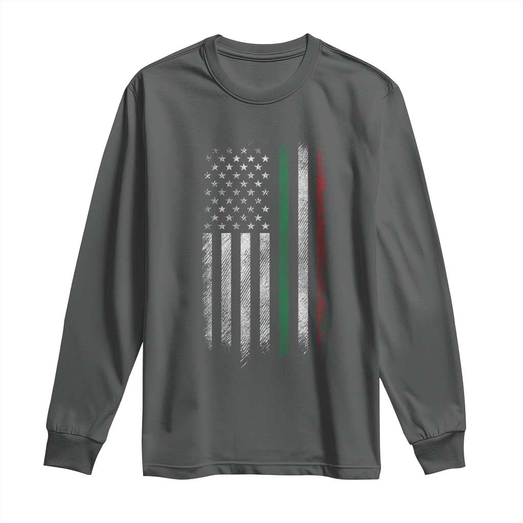 Italian American Flag Long Sleeve Shirt Retro Italy Flag Italian Family - Wonder Print Shop