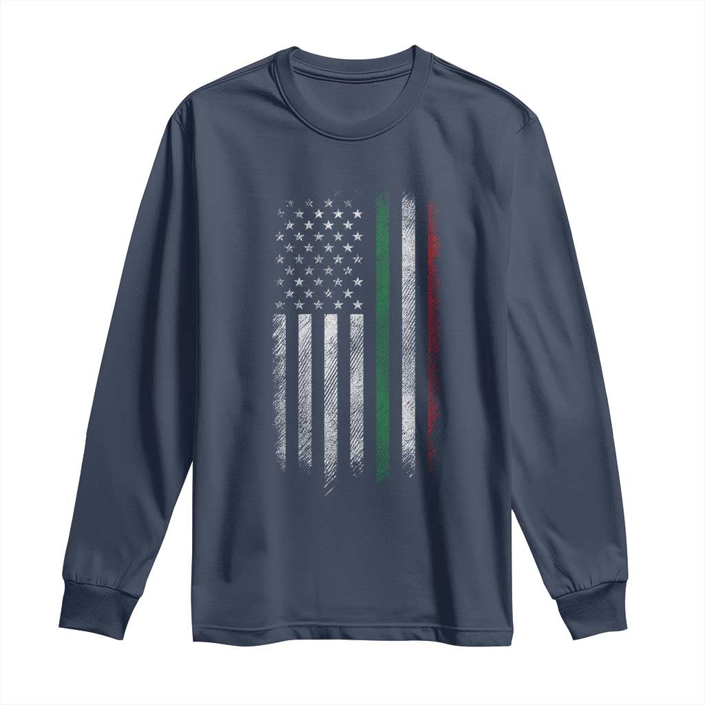 Italian American Flag Long Sleeve Shirt Retro Italy Flag Italian Family - Wonder Print Shop