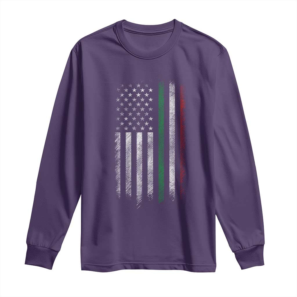 Italian American Flag Long Sleeve Shirt Retro Italy Flag Italian Family - Wonder Print Shop