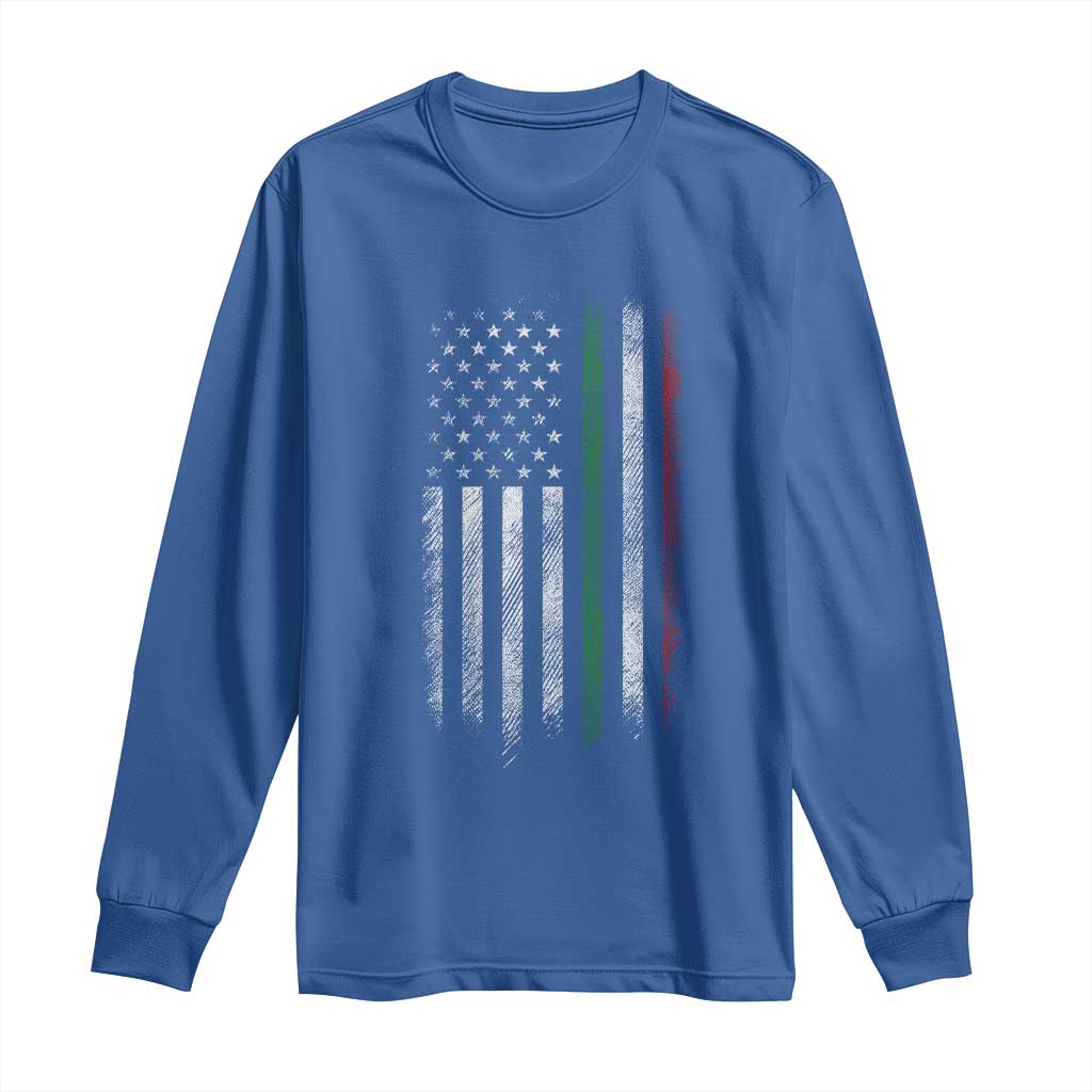 Italian American Flag Long Sleeve Shirt Retro Italy Flag Italian Family - Wonder Print Shop