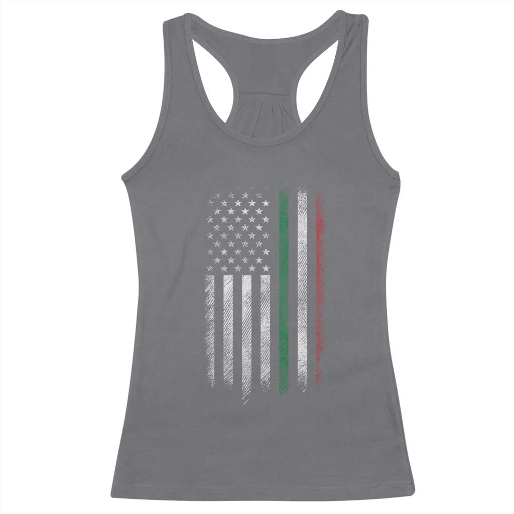 Italian American Flag Racerback Tank Top Retro Italy Flag Italian Family - Wonder Print Shop
