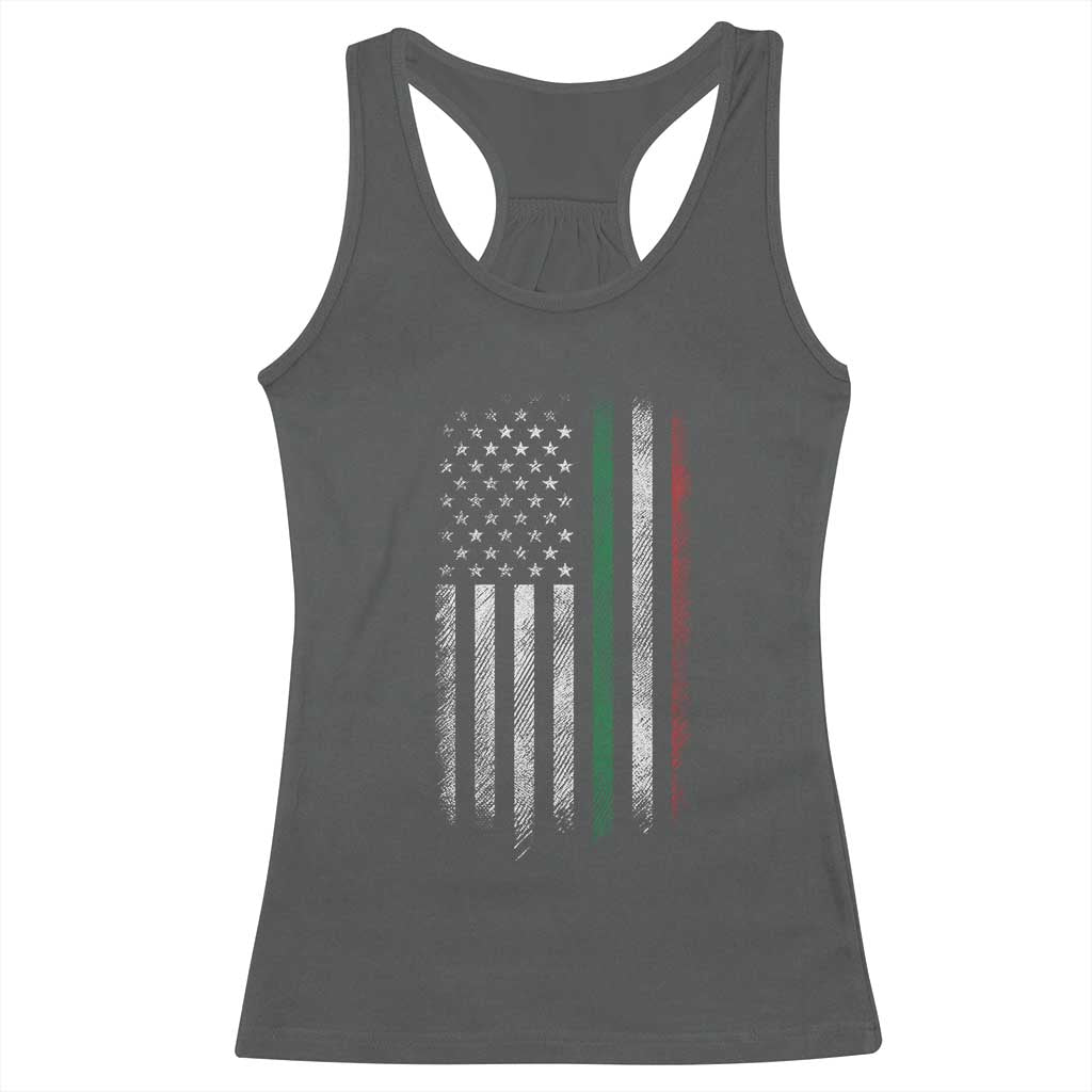 Italian American Flag Racerback Tank Top Retro Italy Flag Italian Family - Wonder Print Shop