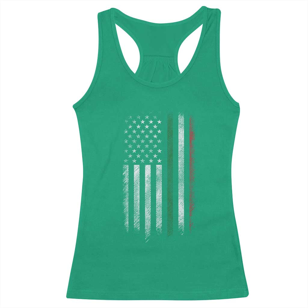 Italian American Flag Racerback Tank Top Retro Italy Flag Italian Family - Wonder Print Shop