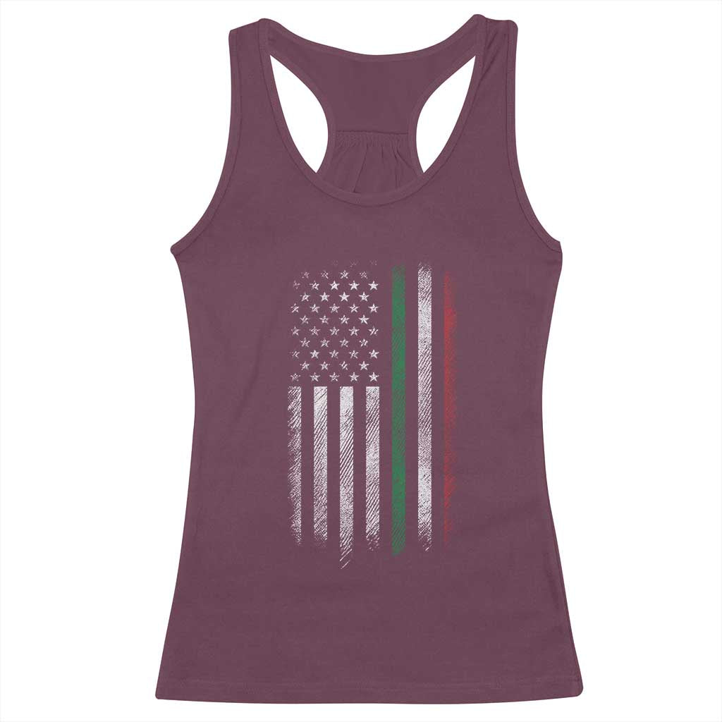 Italian American Flag Racerback Tank Top Retro Italy Flag Italian Family - Wonder Print Shop