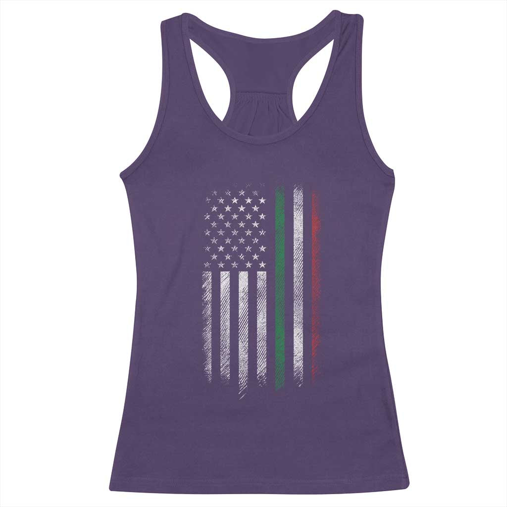 Italian American Flag Racerback Tank Top Retro Italy Flag Italian Family - Wonder Print Shop