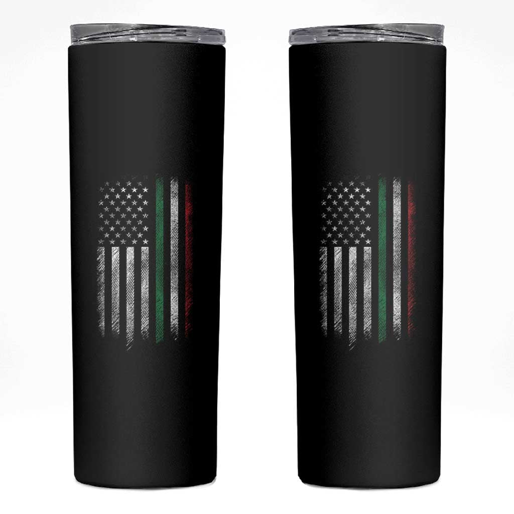 Italian American Flag Skinny Tumbler Retro Italy Flag Italian Family - Wonder Print Shop