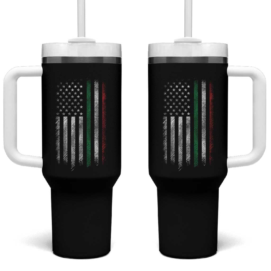 Italian American Flag Tumbler With Handle Retro Italy Flag Italian Family - Wonder Print Shop