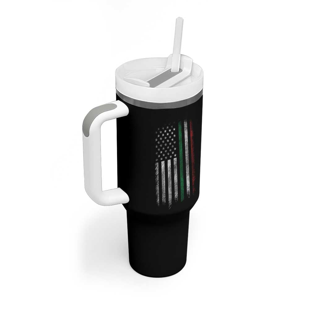 Italian American Flag Tumbler With Handle Retro Italy Flag Italian Family - Wonder Print Shop