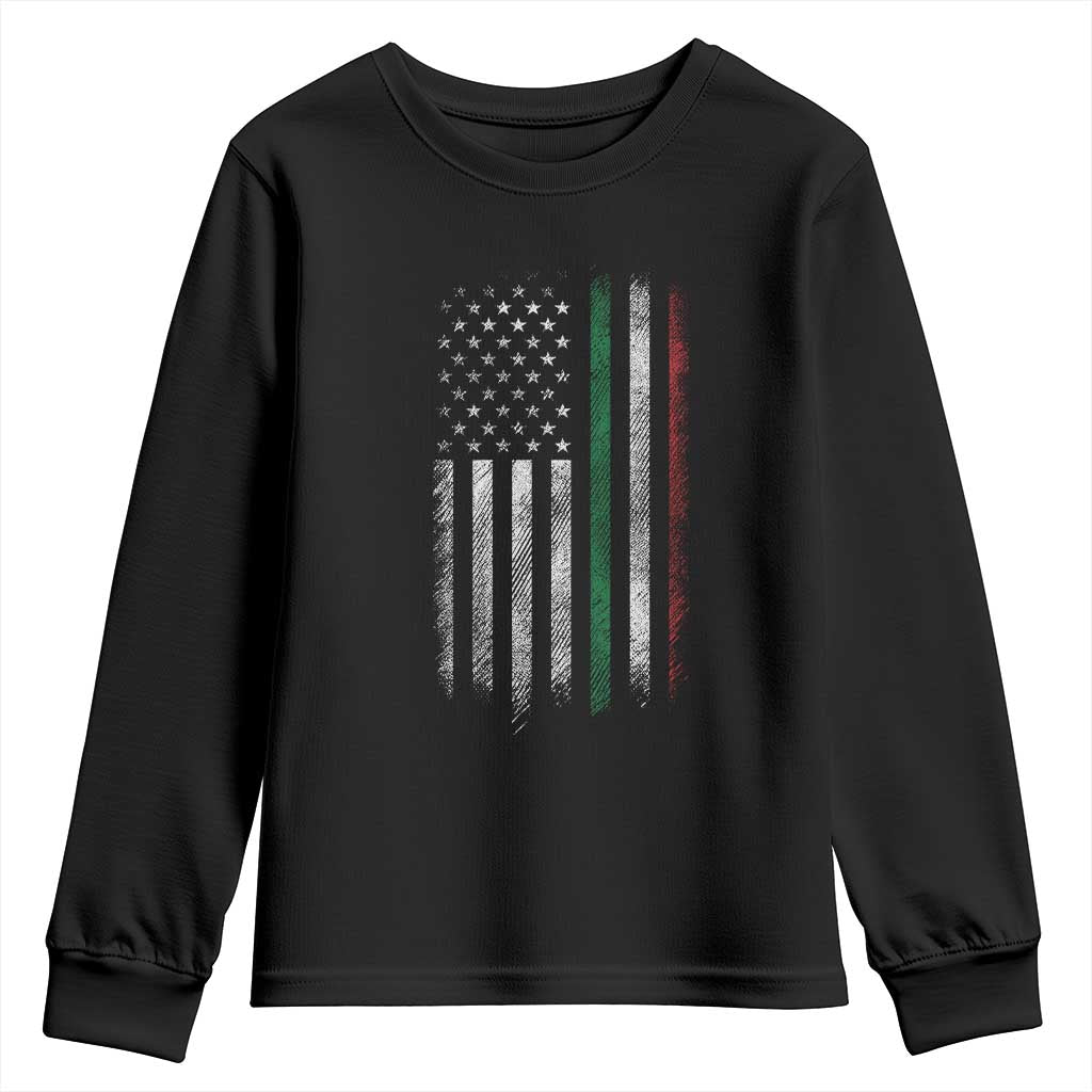 Italian American Flag Youth Sweatshirt Retro Italy Flag Italian Family - Wonder Print Shop