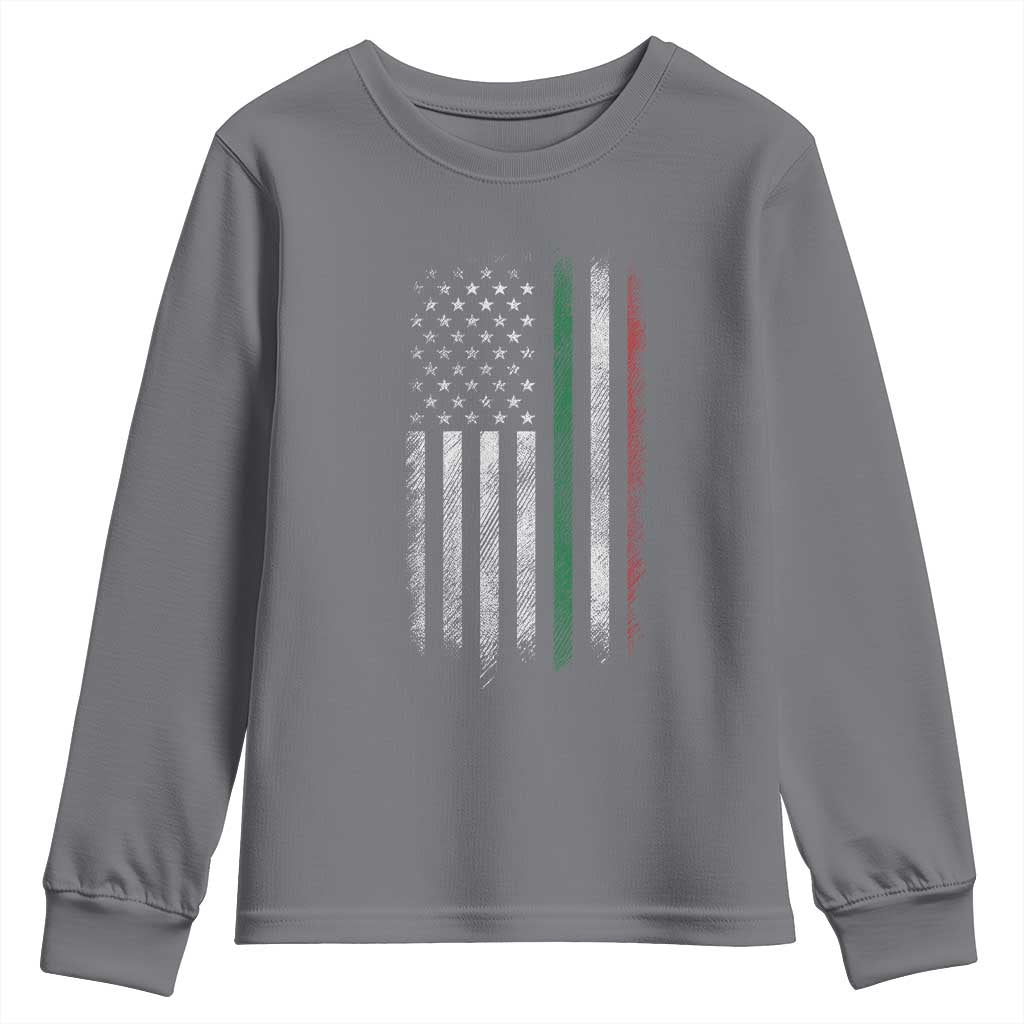 Italian American Flag Youth Sweatshirt Retro Italy Flag Italian Family - Wonder Print Shop