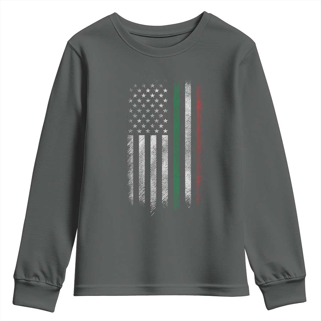 Italian American Flag Youth Sweatshirt Retro Italy Flag Italian Family - Wonder Print Shop