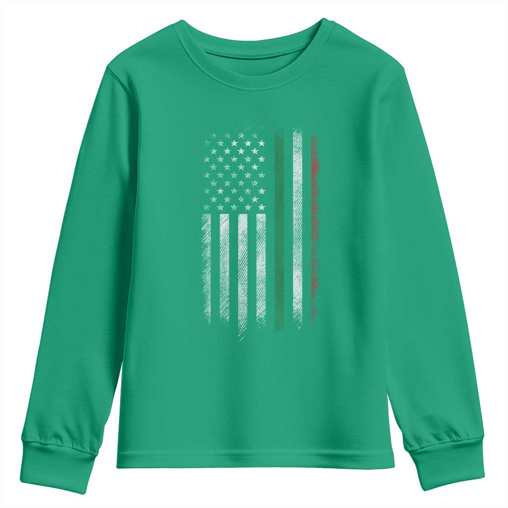 Italian American Flag Youth Sweatshirt Retro Italy Flag Italian Family - Wonder Print Shop