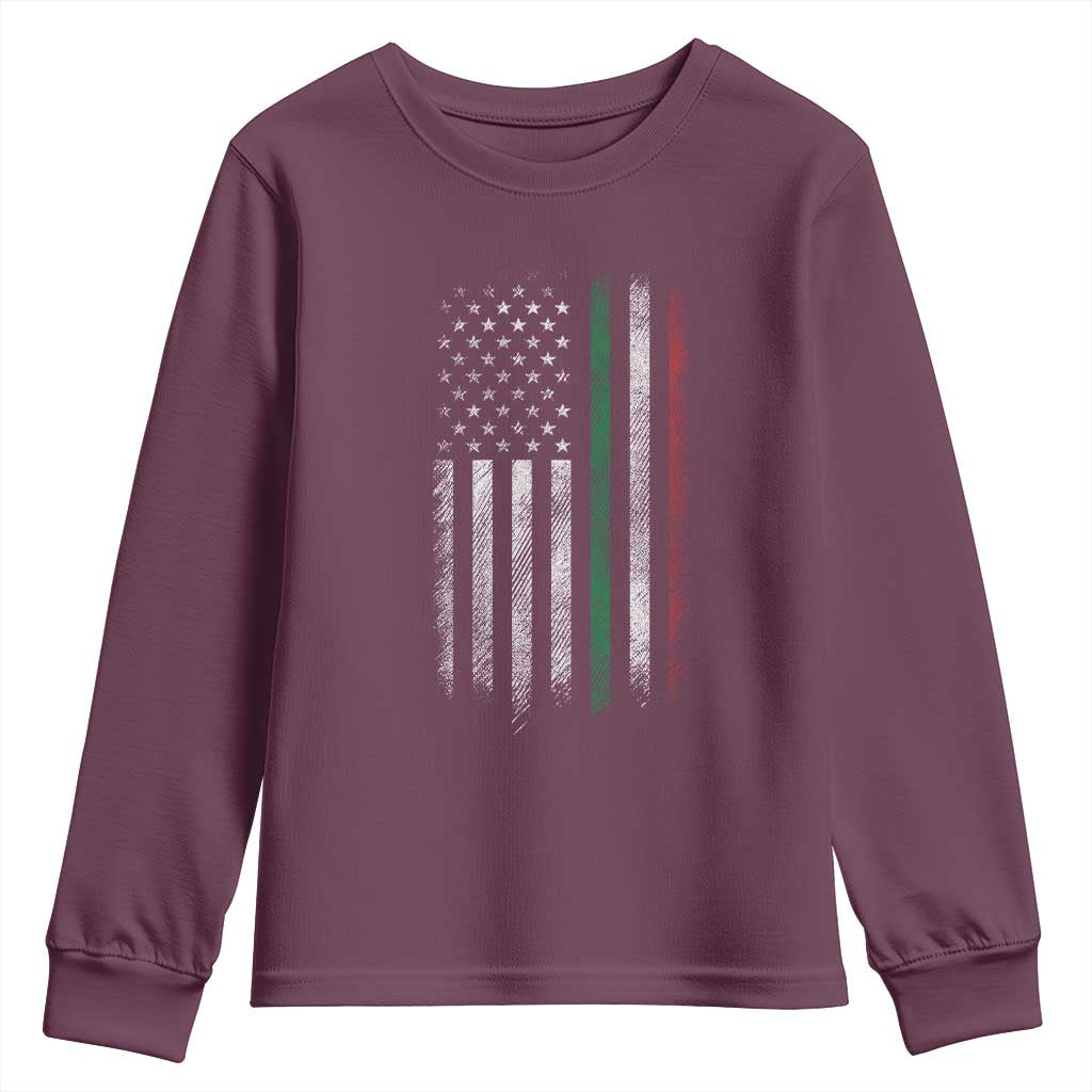Italian American Flag Youth Sweatshirt Retro Italy Flag Italian Family - Wonder Print Shop