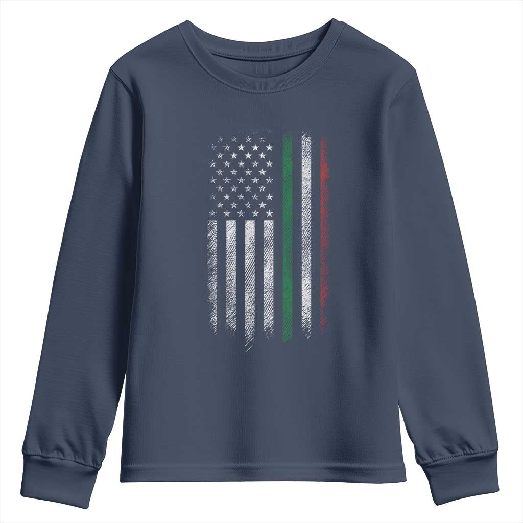 Italian American Flag Youth Sweatshirt Retro Italy Flag Italian Family - Wonder Print Shop