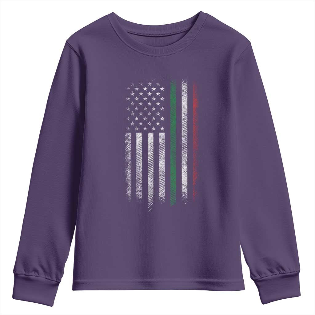 Italian American Flag Youth Sweatshirt Retro Italy Flag Italian Family - Wonder Print Shop
