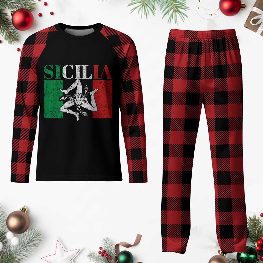 Italian Flag Plaid Pajama Set Pisa Tower Colosseum Classic Scooter Retro - Wonder Print Shop