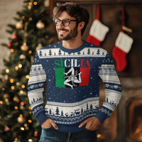 Italian Flag Ugly Christmas Sweater Pisa Tower Colosseum Classic Scooter Retro - Wonder Print Shop