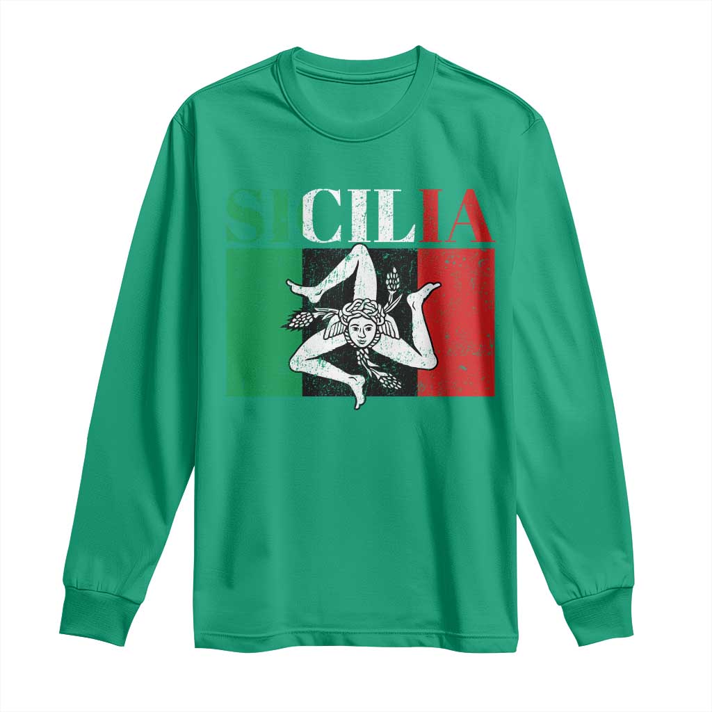 Italian Flag Long Sleeve Shirt Pisa Tower Colosseum Classic Scooter Retro - Wonder Print Shop