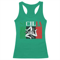 Italian Flag Racerback Tank Top Pisa Tower Colosseum Classic Scooter Retro - Wonder Print Shop
