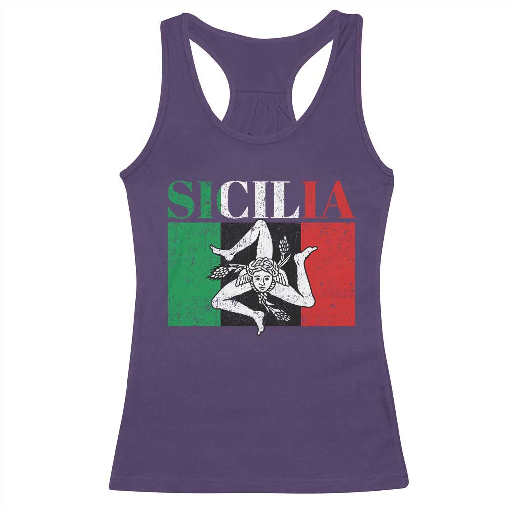 Italian Flag Racerback Tank Top Pisa Tower Colosseum Classic Scooter Retro - Wonder Print Shop
