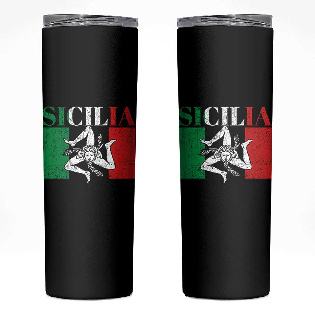Italian Flag Skinny Tumbler Pisa Tower Colosseum Classic Scooter Retro - Wonder Print Shop