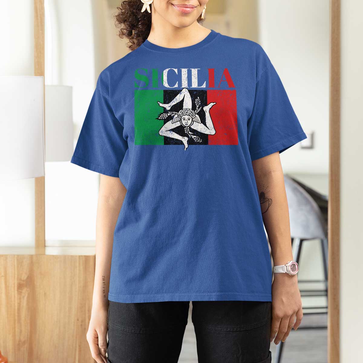 Italian Flag T Shirt For Women Pisa Tower Colosseum Classic Scooter Retro - Wonder Print Shop