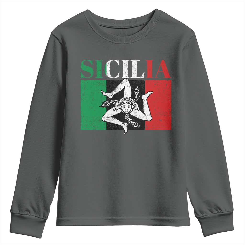 Italian Flag Youth Sweatshirt Pisa Tower Colosseum Classic Scooter Retro - Wonder Print Shop