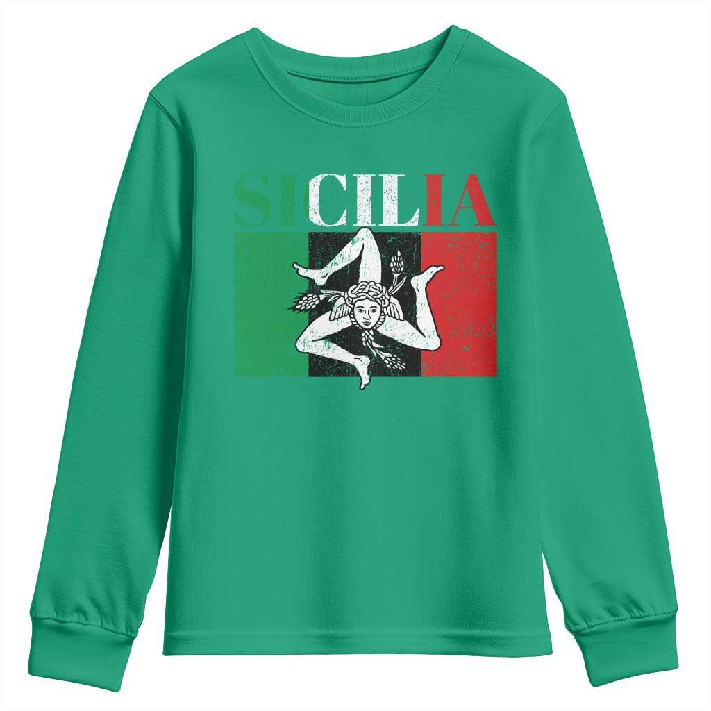 Italian Flag Youth Sweatshirt Pisa Tower Colosseum Classic Scooter Retro - Wonder Print Shop