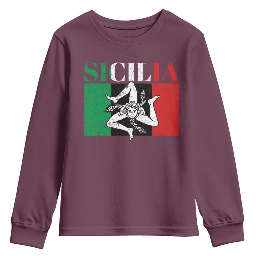 Italian Flag Youth Sweatshirt Pisa Tower Colosseum Classic Scooter Retro - Wonder Print Shop