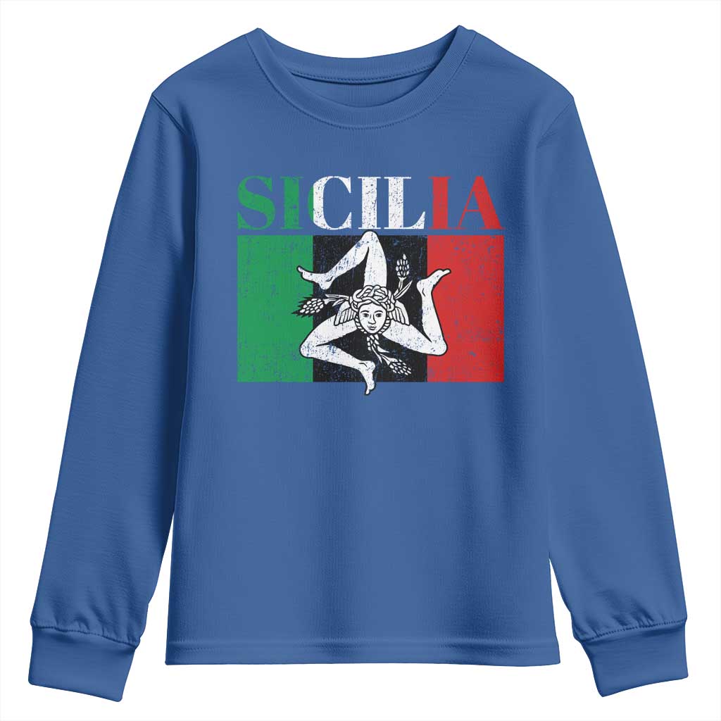 Italian Flag Youth Sweatshirt Pisa Tower Colosseum Classic Scooter Retro - Wonder Print Shop