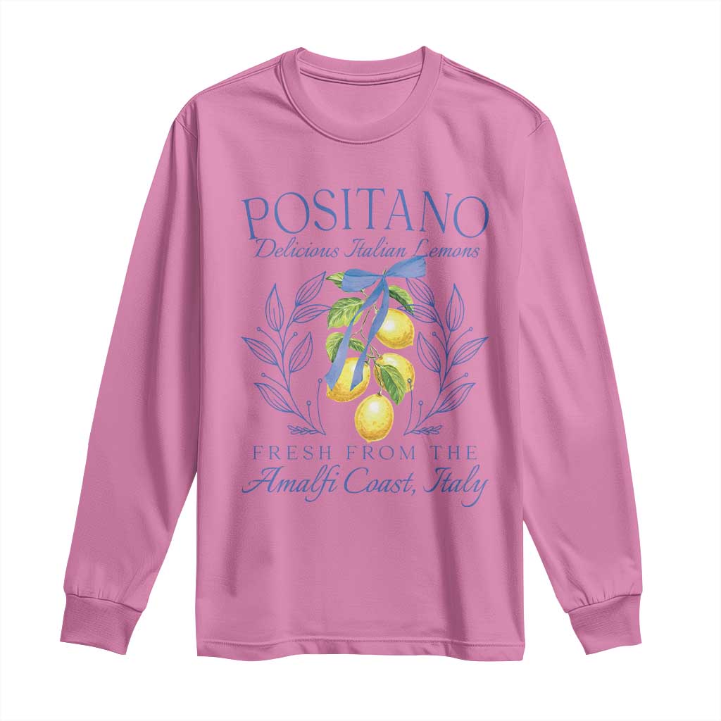 Positano Italy Long Sleeve Shirt Amalfi Coast Italian Lemons Town Italy Vacation - Wonder Print Shop