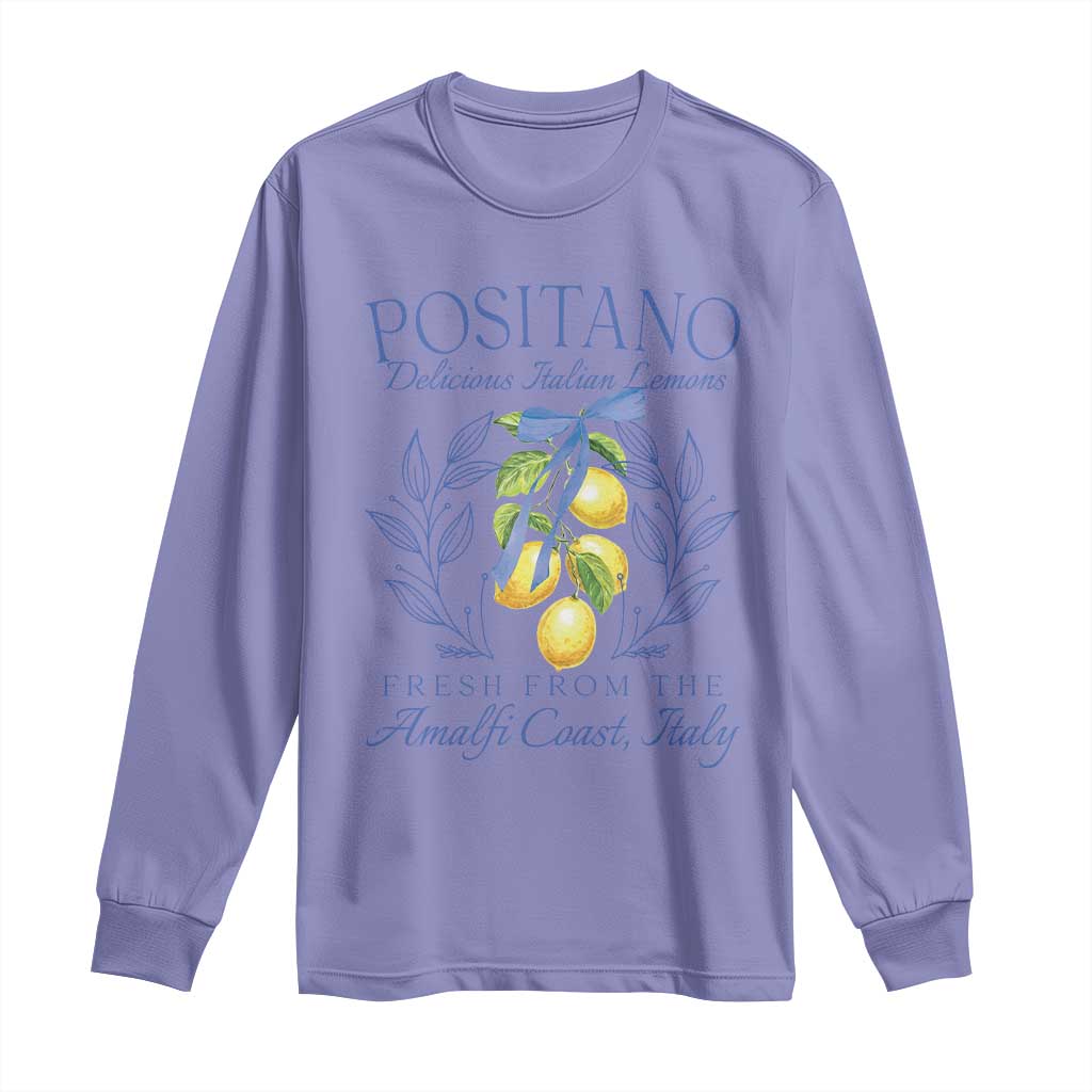 Positano Italy Long Sleeve Shirt Amalfi Coast Italian Lemons Town Italy Vacation - Wonder Print Shop