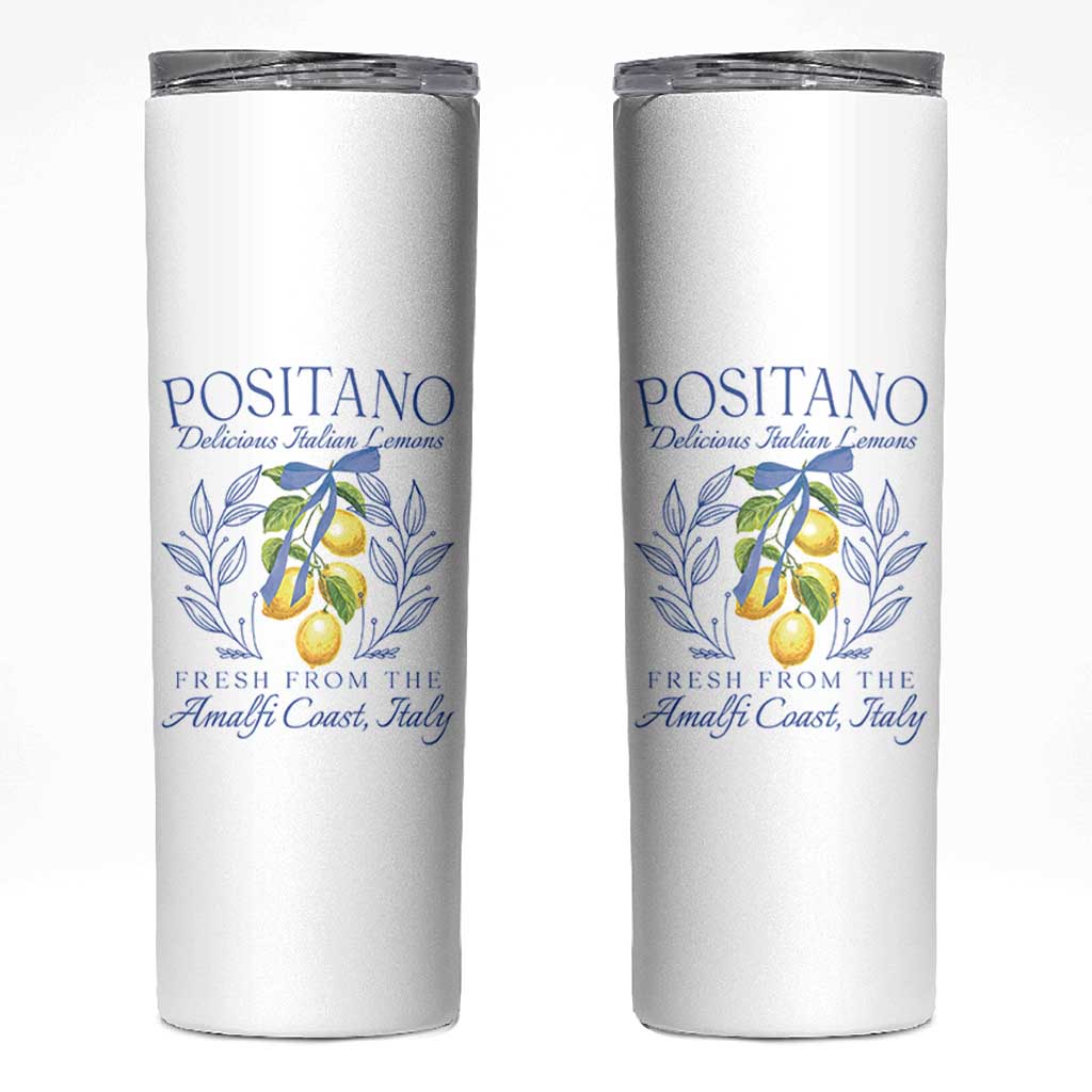 Positano Italy Skinny Tumbler Amalfi Coast Italian Lemons Town Italy Vacation - Wonder Print Shop