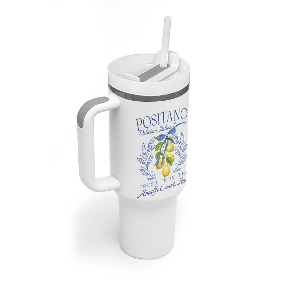 Positano Italy Tumbler With Handle Amalfi Coast Italian Lemons Town Italy Vacation - Wonder Print Shop