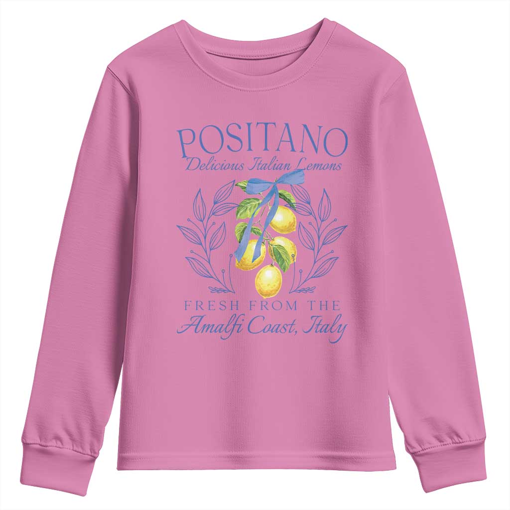 Positano Italy Youth Sweatshirt Amalfi Coast Italian Lemons Town Italy Vacation - Wonder Print Shop
