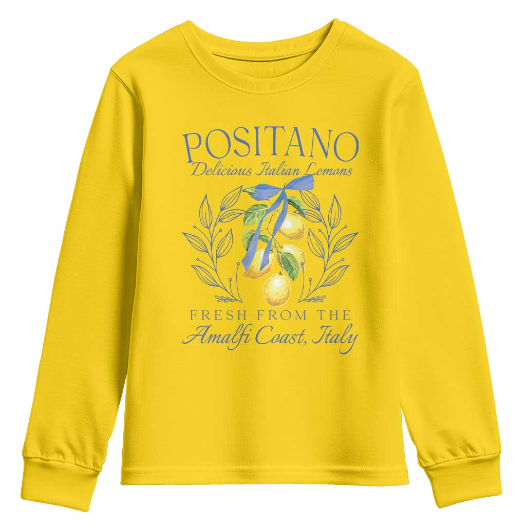 Positano Italy Youth Sweatshirt Amalfi Coast Italian Lemons Town Italy Vacation - Wonder Print Shop