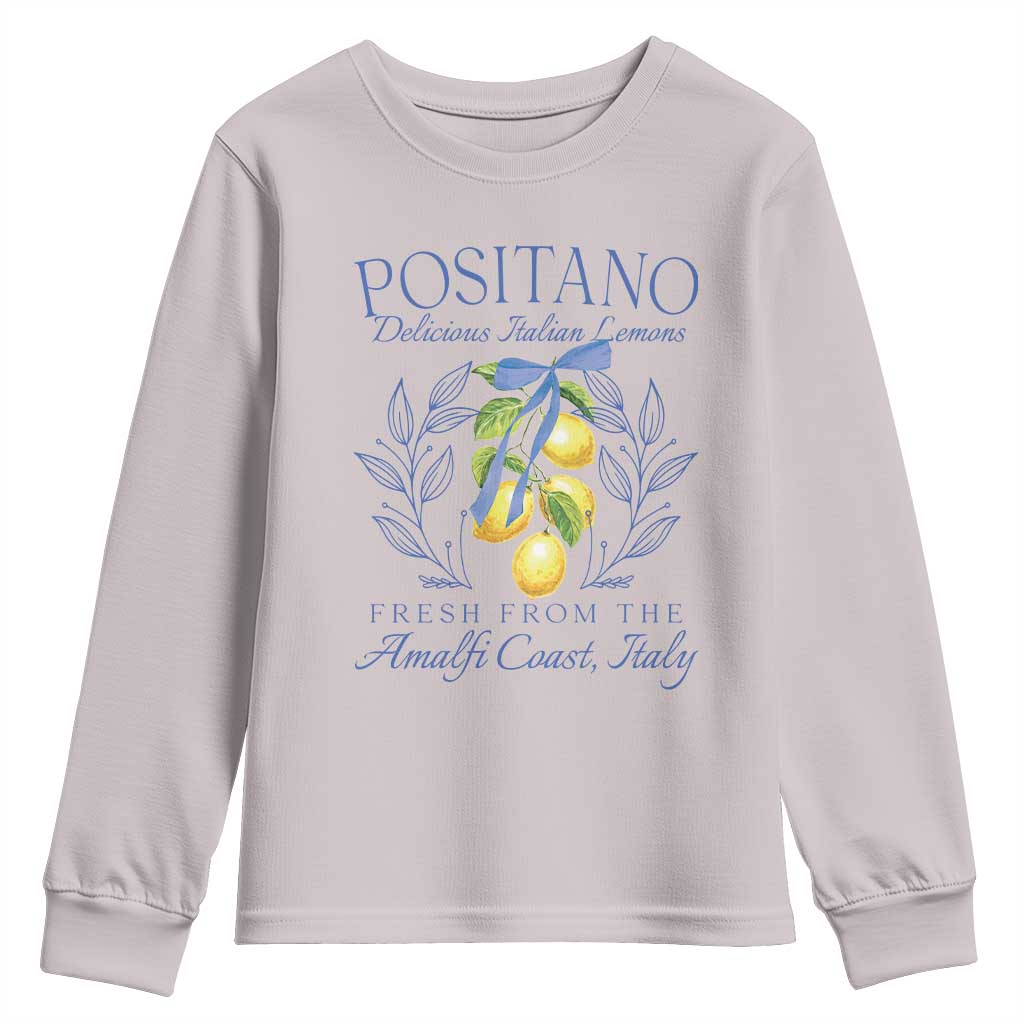 Positano Italy Youth Sweatshirt Amalfi Coast Italian Lemons Town Italy Vacation - Wonder Print Shop