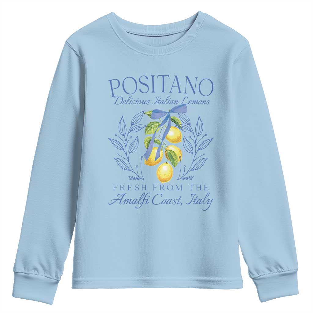 Positano Italy Youth Sweatshirt Amalfi Coast Italian Lemons Town Italy Vacation - Wonder Print Shop