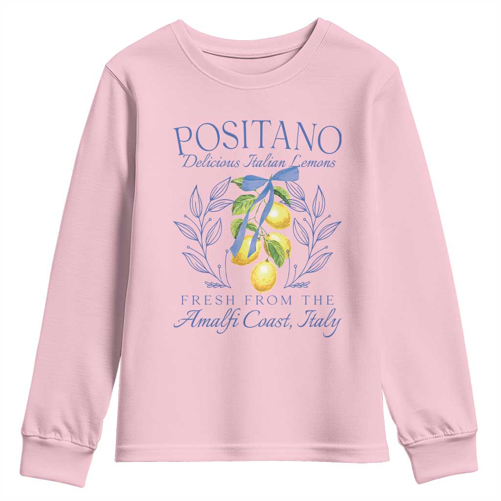 Positano Italy Youth Sweatshirt Amalfi Coast Italian Lemons Town Italy Vacation - Wonder Print Shop