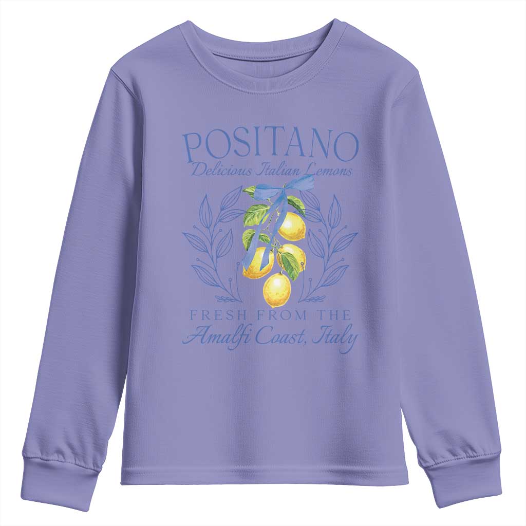 Positano Italy Youth Sweatshirt Amalfi Coast Italian Lemons Town Italy Vacation - Wonder Print Shop
