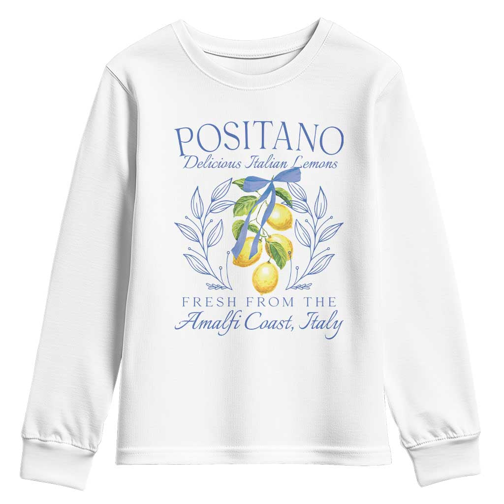 Positano Italy Youth Sweatshirt Amalfi Coast Italian Lemons Town Italy Vacation - Wonder Print Shop