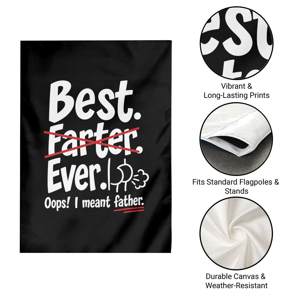 Retro Dad Worlds Best Farter I Mean Father Garden Flag Funny Gag Gift Birthday Husband Dad Fathers Day