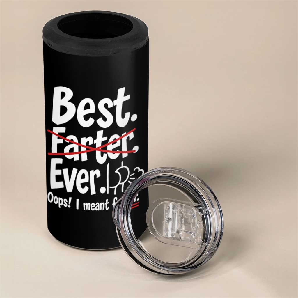 Retro Dad Worlds Best Farter I Mean Father 4 in 1 Can Cooler Tumbler Funny Gag Gift Birthday Husband Dad Fathers Day