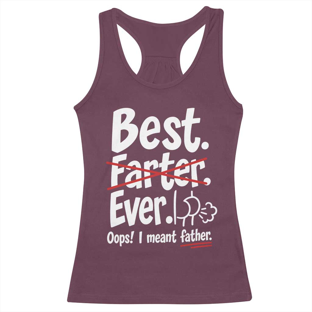 Retro Dad Worlds Best Farter I Mean Father Racerback Tank Top Funny Gag Gift Birthday Husband Dad Fathers Day