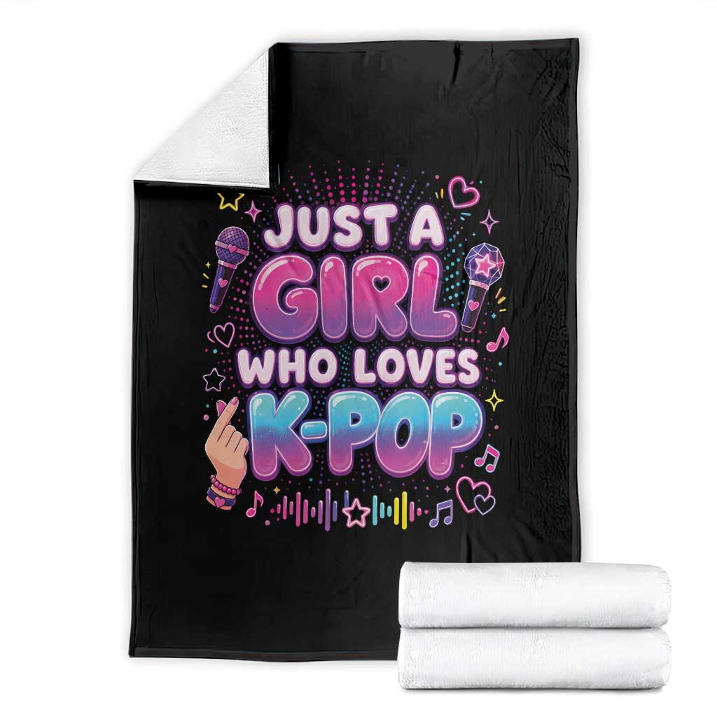 Kpop Lover Throw Blanket Just a Girl Who Loves K-Pop Korean Music