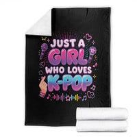 Kpop Lover Throw Blanket Just a Girl Who Loves K-Pop Korean Music